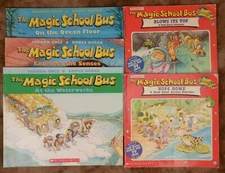 Lot 5 Random Magic School Bus Books Joanna Cole Ms. Frizzle Science Homeschool