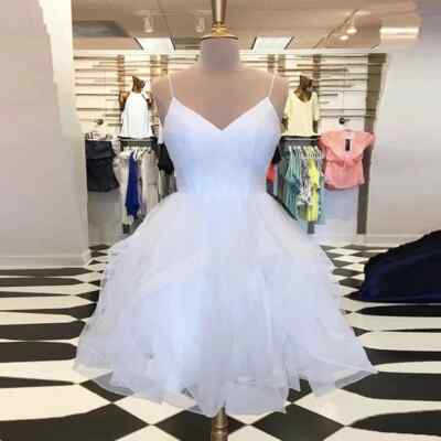 A Line V Neck Short White Prom Dresses, Short White Lace Formal Homecoming Dresses, US 16 / Custom Color / No Rush A Line V Neck Short White Prom Dresses, Short White Lace Formal Homecoming Dresses, US 16 / Custom Color / No Rush