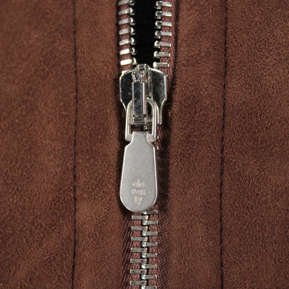 Chaqueta de cuero de cordero de oveja con capucha Eleventy Platinum nueva con etiquetas talla 50 40R en marrón Foto 2 de 4