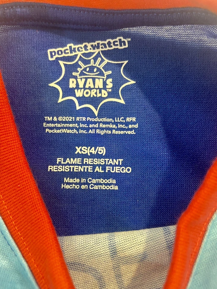 Conjunto de pijama Ryan's World Red Titan meninos super-herói camisa e calça de lã XS 4/5 - Imagem 3 de 3