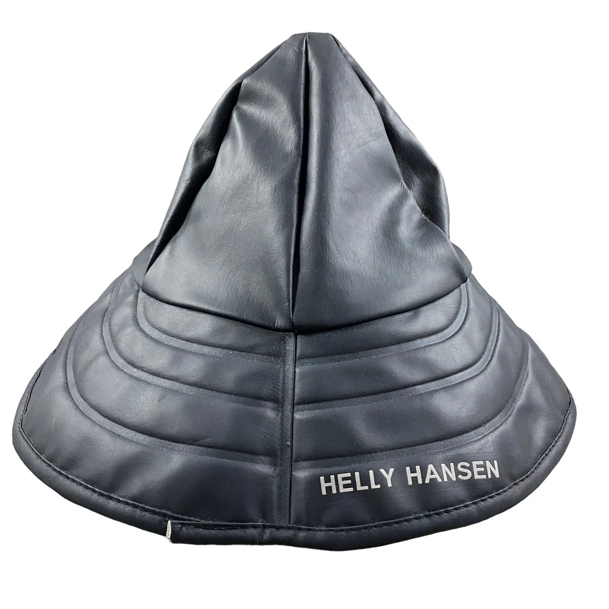 Helly Hansen Rain Hat Fisherman Black PVC Adjustable Fleece Lining PO544572