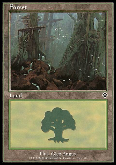 Forest (350) - Foil LP, English MTG Invasion