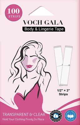 VOCH GALA 100 Strips Double Sided Tape for Fashion and Clothes, Waterproof... 