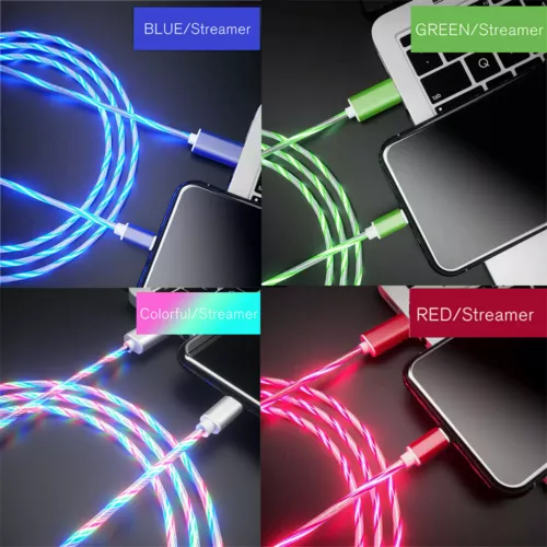 3 in 1 Wholesale LED Fast Charging Cable Bulk Charger Cord For iPhone Type-C USB - Picture 15 of 21