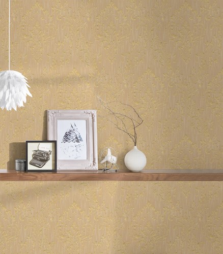 Profhome 306594-GU Barock Tapete Ornament dezent schimmernd gold beige 5,33 m2 - Bild 7 von 8