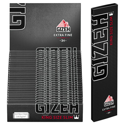 GIZEH Black King Size Slim 25 x 34 Blatt Zigarettenpapier Papers Blättchen long