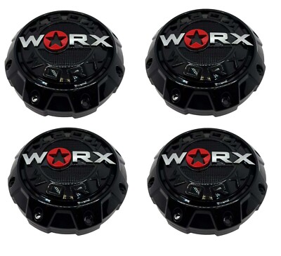 WRX-8856LB 912S01 Worx Gloss Black Wheel Center Cap (Set of 4)