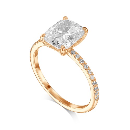 14k Ring E VVS2 2.20 Carat Cut Lab Created Diamond IGI Certified Jewelry Gift - Picture 5 of 7