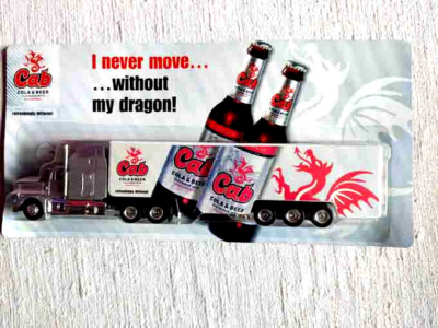 Krombacher Cab Mini Truck 076 Truck with Trailer approx. 21 cm Advertising Cola and Beer