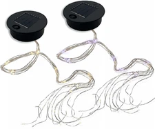 2 Pack Solar Watering Can String Lights Replacement Top - round Solar Panel Outd