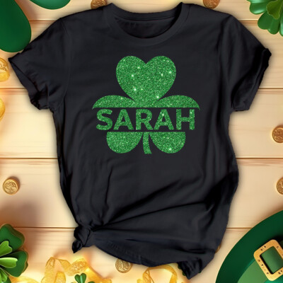 Personalisierte lustige Damen-T-Shirts Kleeblatt St. Patricks Day Oberteil irisch grün #STPD