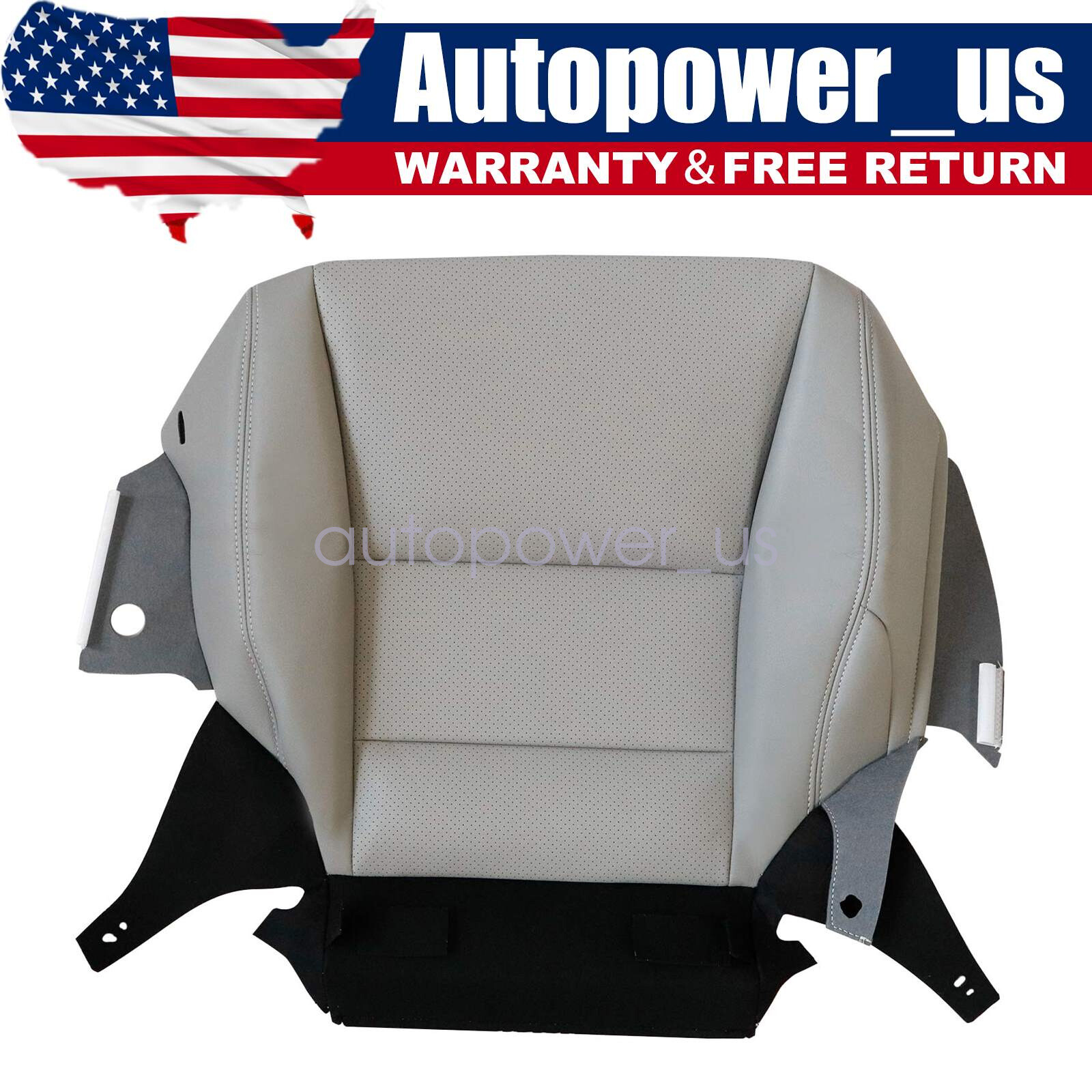 For 2013-2017 Honda Accord Front Side Bottom & Top Seat Cover Gray Perforated