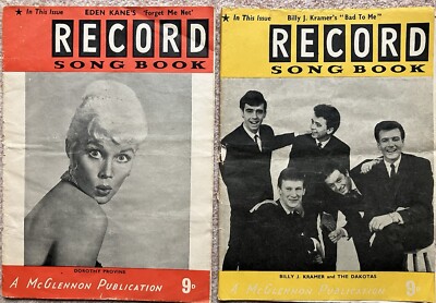 Record Song Book Magazines 1962 / 1963. Shapiro / Billy J Kramer  Etc