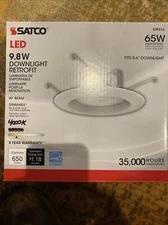 12 SATCO LED Dimmable 5-6” Recessed Retrofit 9.8W  650 Lumen 90’Beam 35k Hrs