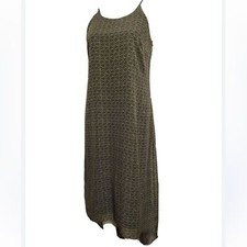 Old Navy Women's Sleeveless Olive Green Geometric Print High Low Dress Size XXL