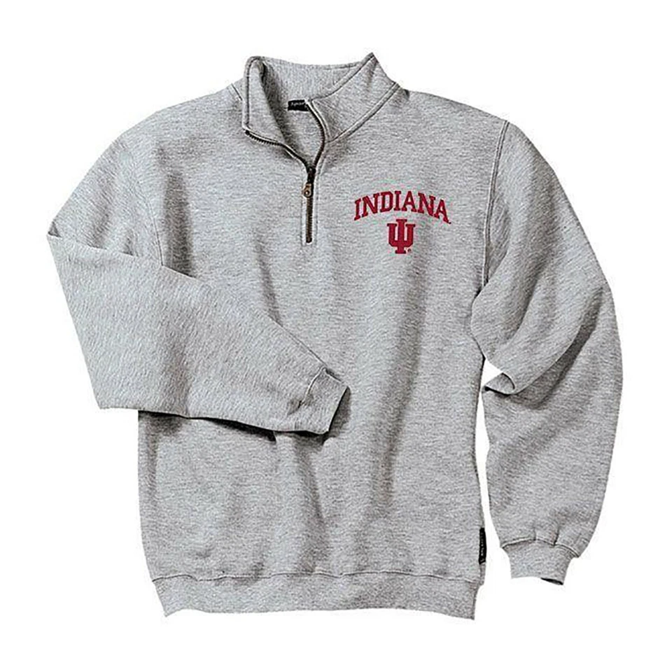 Indiana Hoosiers Arch Logo Left Chest University (1/4) Quarter Zip Sweatshirt - Image 3 of 4