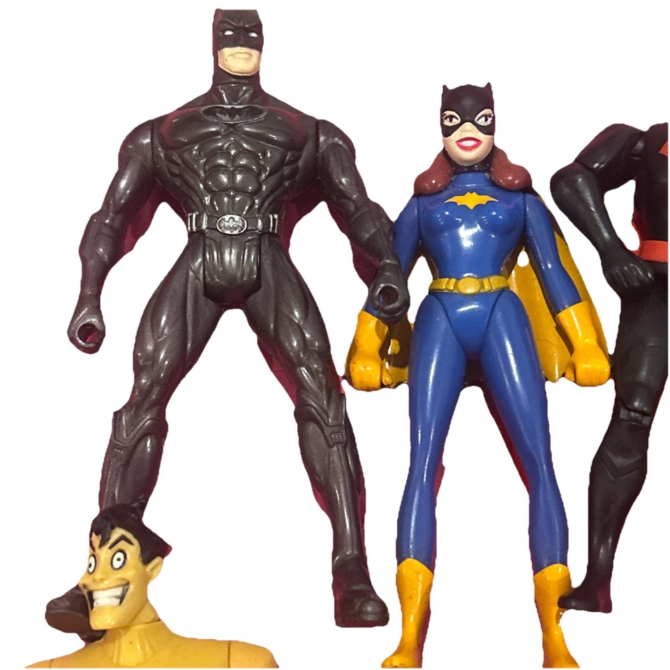 Lot of 7 Vintage 80s 1990s Super Hero Figures Batman Robin Batgirl Incomplete - Image 2 of 4