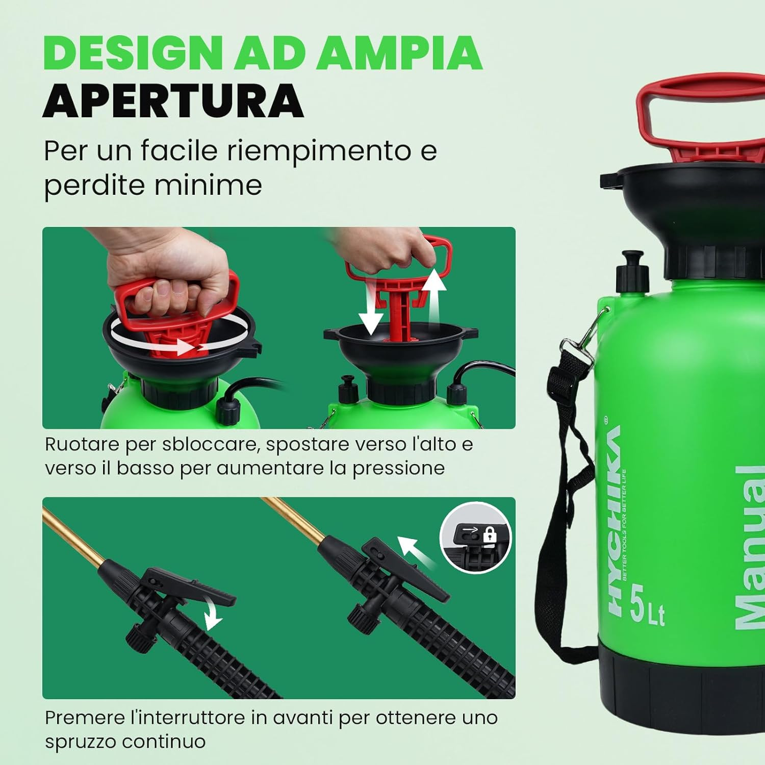 Irroratrice a Pressione 5 Litri HYCHIKA | Qualità e Risparmio Online - 2