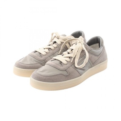 PRADA Downtown Schnürschuhe Sneaker Schuhe #6 1/2 Nylon Wildleder grau gebrau...