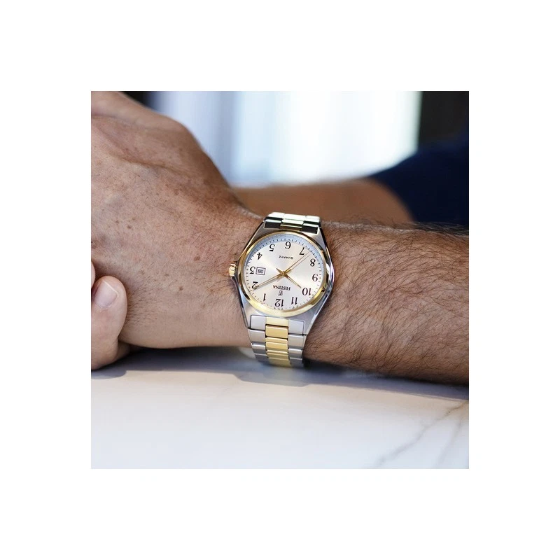 Orologio Uomo Festina F20554/1 Classico In Acciaio Bicolore Argento/Oro - Immagine 3 di 4