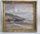 Elise Daimler (1875-1956) - Boat on the North Sea beach - Impressionism -...