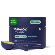 PetLab Co. ProBright Dental Powder - Dog Breath Freshener - Small Dogs, Green