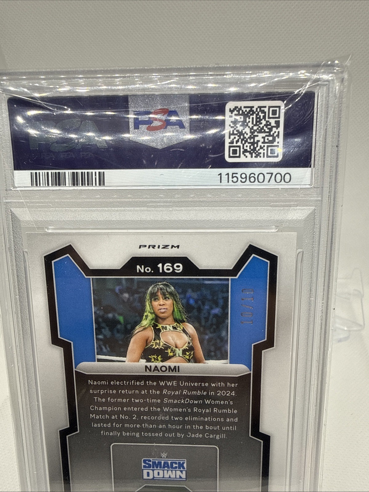 2024 Panini Prizm WWE - Naomi #169 Gold under Card Prizm #10/10 PSA 10 view 14