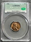 1942   LINCOLN CENT CAC  MS66 RED