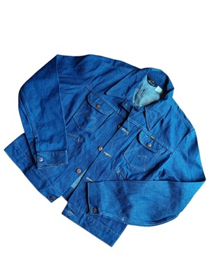 VINTAGE MAVERICK RAW DENIM JACKET 3J03MJ SIZE 42 MADE USA VTG 