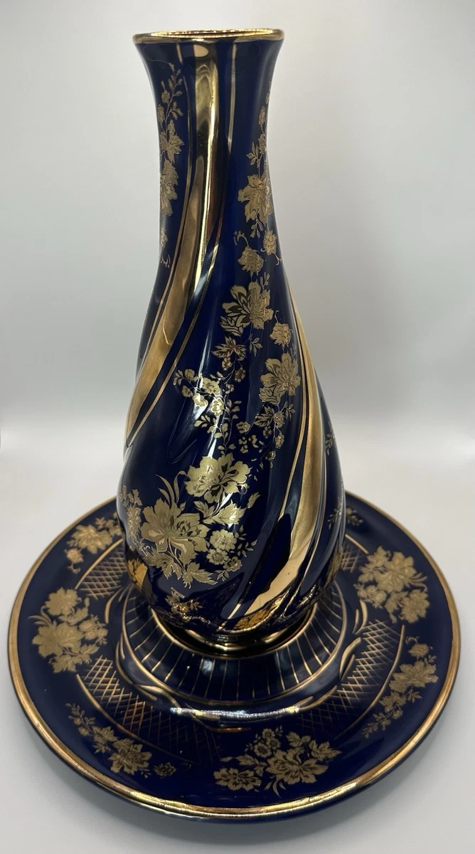 TENMOKU POTTERY 天目陶芸 『藍釉花彫 花瓶』 ブルー 【公式通販】