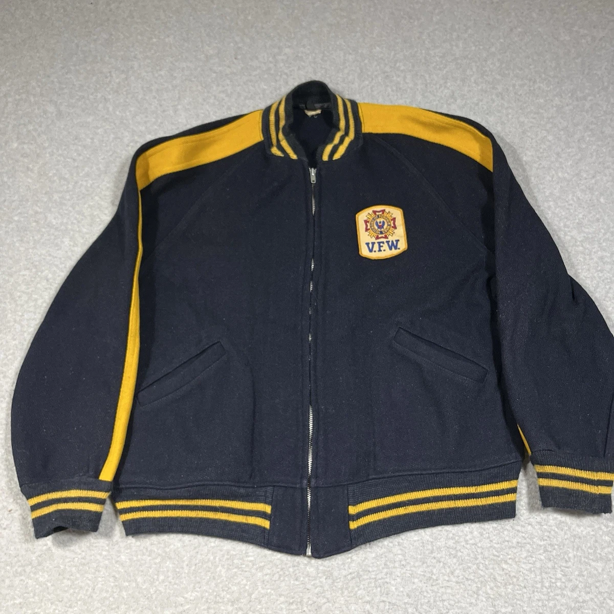 100% Wool Bomber/Harrington Vintage Outerwear Coats & Jackets for