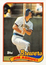 Jim Adduci 1989 Topps 338  Milwaukee Brewers  Baseball Card