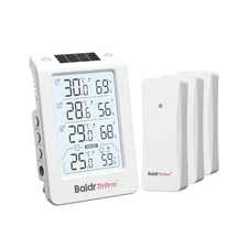 4.8" Digital Thermo,Hygrometer, Solar Powered, 330ft Range