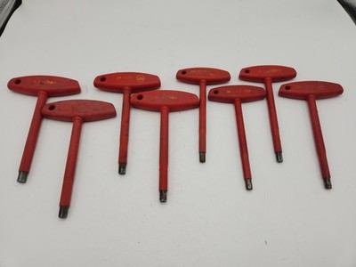 Lot of 8 Wiha T-Handle 1000W Insulated 334N Hex Drivers 3/8'' & 5/16'' x 150
