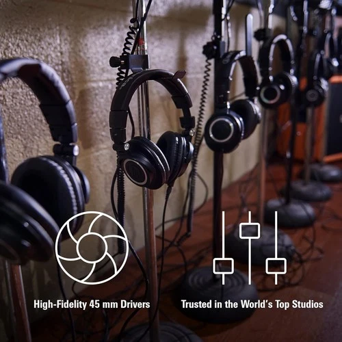 Audio-Technica ATH-M50x Studio Headphones - 45mm, 38Ω, Foldable - Picture 5 of 6