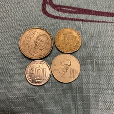 1987 Mexico  50 Peso, 1975, 1994 20 Centavos, 2009 10 centavos - 4 Coins