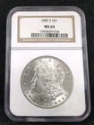 1882 S  S$1 Morgan Silver Dollar NGC MS 64 #7451