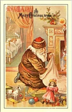 Vintage Santa Claus Christmas Postcard by Merrimack Publishing Corp