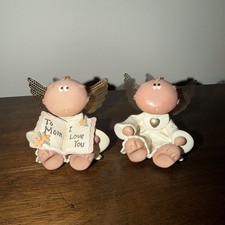 Angel Cheeks Figurines Set of 2 Including to Mom I Love You by Russ Vintage