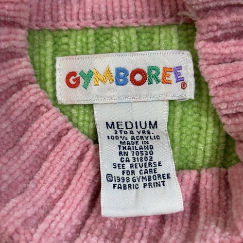 Vintage Gymboree Girls Medium 3-4 Pastel Striped Chenille Sweater Mock Neck 90s - Picture 6 of 6