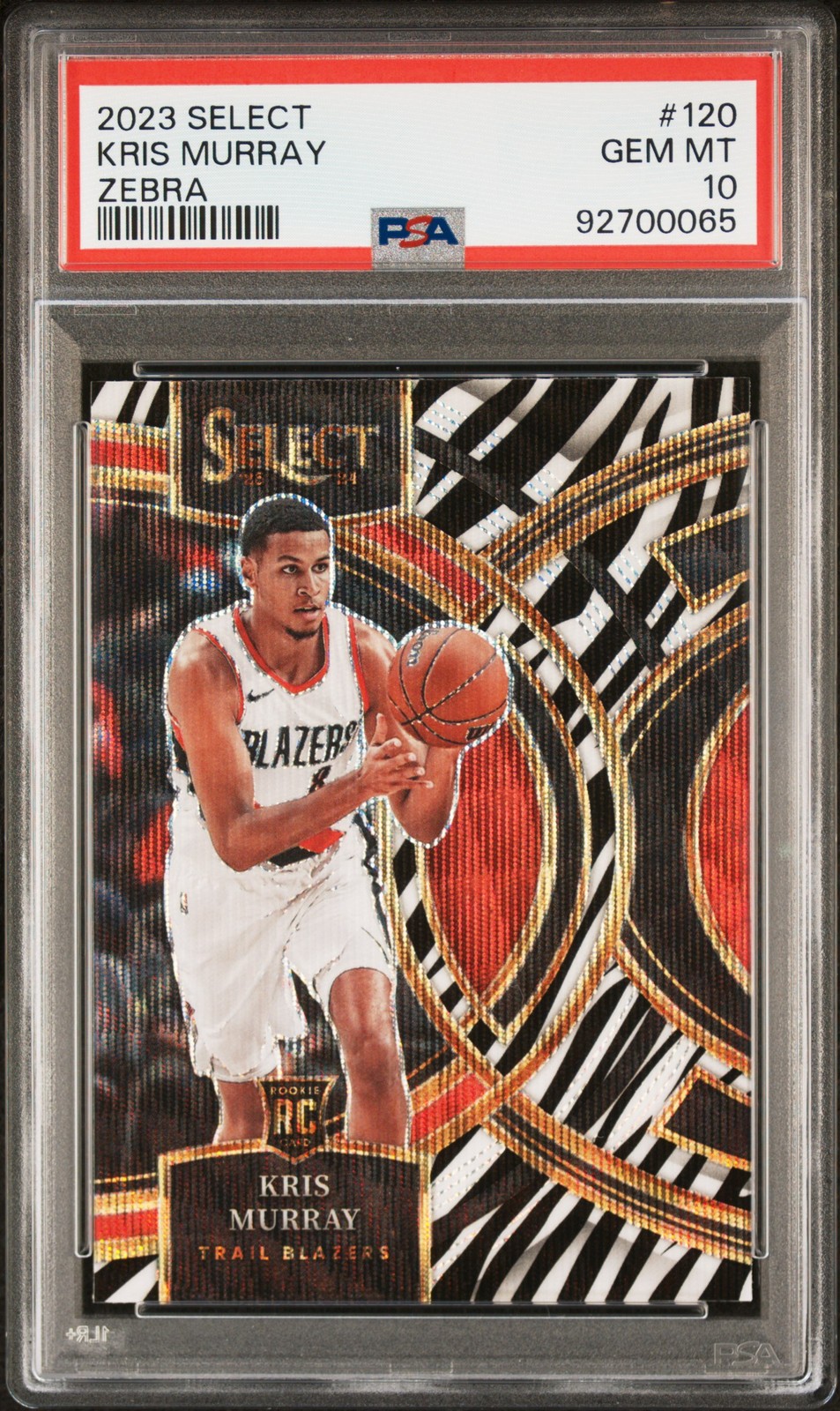 2023 Panini Select Prizms Zebra Kris Murray #120 PSA 10
