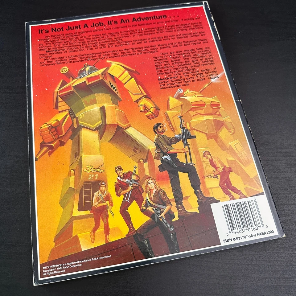 BattleTech 1607: MechWarrior The Role Playing Game RPG OOP FASA 1986 - Image 3 of 4