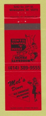 Matchbook Cover - Mel's Diner Milwaukee WI girlie