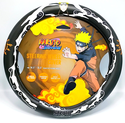 Naruto Shippuden Steering Wheel Cover Black Orange JDM Car Truck Auto Decor New
