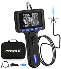 Two-Way Articulating Borescope with Light, Industrial Endoscope Camera with 0...