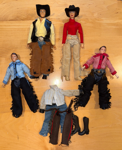 Lot of 4 Breyer Cowboys & Cowgirl Austin & Jessica Ranch Hands dolls ...