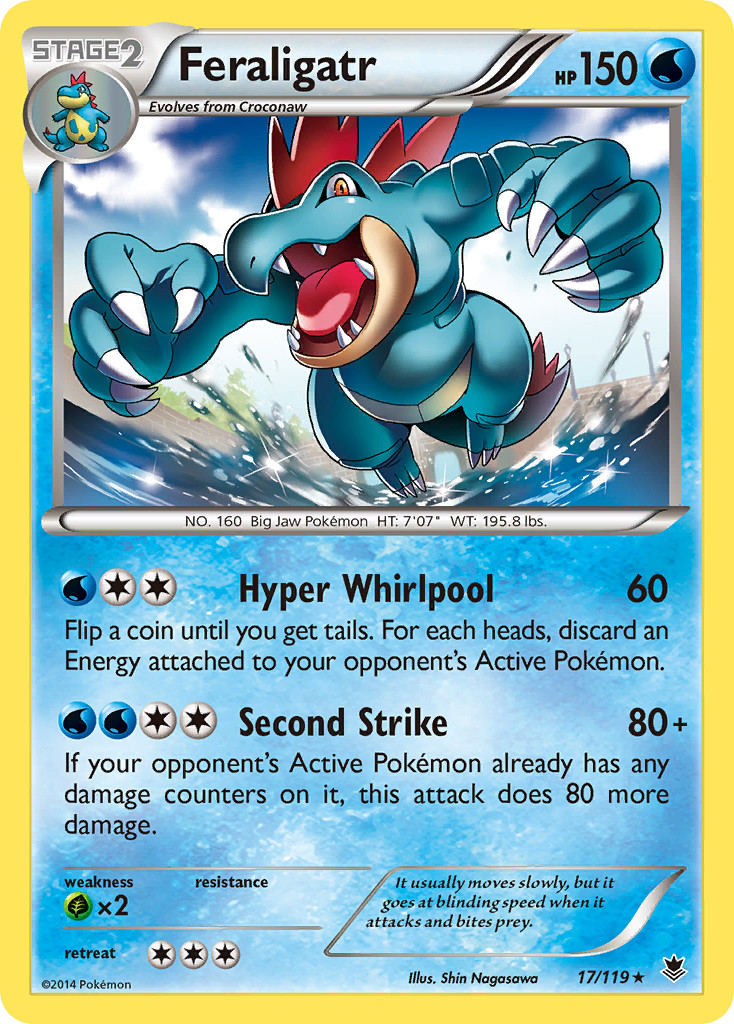 Feraligatr 17/119 XY Phantom Forces Pokemon Card NM Reverse Holo