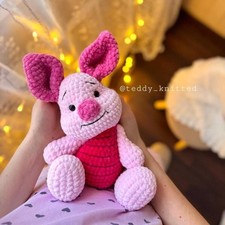 Handmade Crochet Animal, Bear And Pig Amigurumi Plush Toys