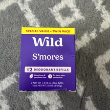 Wild Cosmetics S’mores Deodorant Refills Twin Pack Aluminum Free New