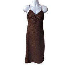 Shein Womens Sundress Size Large Chocolate Brown Long Spaghetti Strap Ribbed 